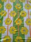 Vintage Flat Sheet Only 60s Gazebo Mod Floral Stevens Utica Mcm Green Orange Use