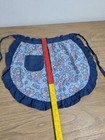 Vintage Blue Paisley Honeycomb Floral Half Apron
