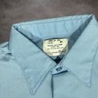 Vintage Sears Perma Prest Work Shirt Mens L Blue Deadstock Nos 70s Usa Era