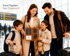 Family Passport Holder     Genuine Leather Rfid Travel Wallet - Brown