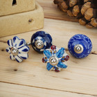 Set Of 25 Ceramic Knobs Colorful Blue For Kitchen Cabinets Bathroom Cupboards   