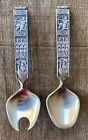 Konge Tinn Norwegian Pewter Salad Serving Set Viking Theme With Box Vintage