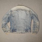 Vintage Levi s Denim Trucker Jacket Size 40l Blanket Lined Thrashed Distressed 