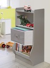 Kid s Upright Toy And Book Storage Nook With Reversible Fabric Basket - Woodg   