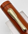 Vintage Conklin Endura Orange Fountain Pen Cap Blue Stripe Standard Nice Cond