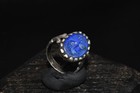 Rare Ancient Roman Silver Ring Lapis Stone Intaglio Seal Bezel Animal