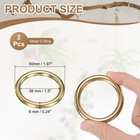 Metal O Ring  2 Pcs 2 Inch Od 1 5 Inch Id 6mm Thick Seamless Gold
