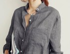 Women s Cotton Linen Blouse V Neck Long Sleeve Loose Casual Button Shirt Top