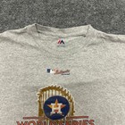 Majestic T-shirt Mens Size L Gray Houston Astros 2017 World Series Champions Mlb