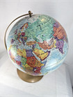 Vtg Replogle 1980s World Nation 12  Globe Raised Relief Topography Map Rotating