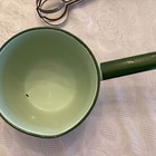 Antique vintage Green Enamelware wood Lot  Grandma   s Kitchen  Usa