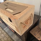 Snap-on Wooden Crate Gift Box W  Rope Handles  Latches  Travel Mugs   More