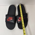 Nike Benassi Jdi Men s Slide Sandals Black Red Logo Slip-on Us 8 Comfort Casual