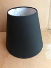 Clip-on Lamp Shade Black  Round Tapered 7 5  Tall Cloth Fabric W  White Inside