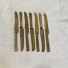 Set Of 8 Vintage Dirigold Dirilyte Goldware Empress 8 5 8  Dinner Knives Mcm
