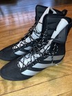 Adidas Box Hog 3 Black Silver Boxing Shoes Mid Cut Mesh Gum Sole Fx0563 Mens 10