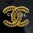 Chanel 1107 Cc Logo Coco Mark Chain Brooch Gold Accessory Authentic Japan