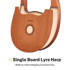 Donner Dlh-003 Lyre Harp 16 Metal Strings Mahogany Body Copper Saddle   Gig Bag