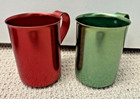Vintage  2 Mcm Color Craft Anodized Aluminum Mugs One Handle