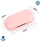 Contact Lens Case 2 In 1 Faux Leather Travel Kit Eyeglasses Holder Pink