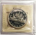 1965 Silver Canada  1 Dollar Large Beads Blt 5 Coin Iccs Pl 65 Cameo Type 3