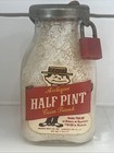 Vintage Antique Half Pint Coin Bank  Glass   Metal  With Lock By Bower Mfg-cool 