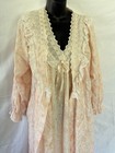 Vintage Gilligan O malley Nightgown Robe Chemise Ruffled Lace Granny Victorian 