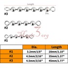 20 Pack Fishing Bead Chain Swivels Stainless Steel High-speed 6 Ball Catfish Us