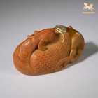 China Pure Bronze 100  Hand-carved Phoenix The Secular Bird Ruyi Art Statue