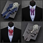 Men Bow Tie Rhinestone Crystal Satin Tied Necktie Formal Wedding Party Retro New