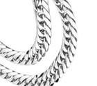 Men s Jewelry  High Polish Silver Stainless Steel Cuban Chain Necklace 15mm  26 