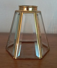 Brass   Beveled Clear Glass Light Shades For Ceiling Fan Fixture Hexagon