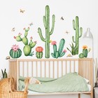 Large Cactus Wall Decals Green Plants Wall Stickers Peel And Stick Tropical A   