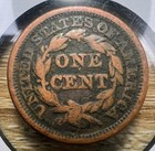 1848 Braided Hair Large Cent - Actual Coin Shown - Free Shipping Tracking Inv 12