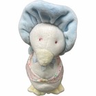 Vintage Eden Mother Goose Duck Plush Stuffed Animal Easter White Pink Blue 9 In