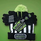 Beetlejuice Boys 2 Piece Set Beanie Hat W pom And Gloves Nwt s
