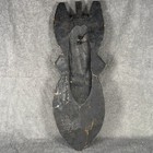 African Hand Carved Wood Wall Mask Brass Inlay Dot Painted Tribal Art Decor 18 