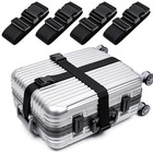 Luggage Straps To Add A Bag - 4 Straps  Black - Adjustable Travel Buckle To Add