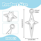100pcs Silver Star Charms  Star Charms For Jewelry Making Small Metal Hollow Fou