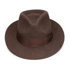 100  Wool Stiff And Snap Brim Felt Fedora Trilby Hat With Wide Band