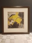Vintage Handmade Silk Embroidory Art  Matted Framed Landscape Painting 
