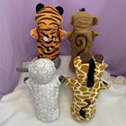 Melissa   Doug Cloth Hand Puppets Lot Of 4 Tiger Lamb Monkey Giraffe