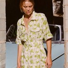 Palm Noosa Souvenir Dress Size Au 10  Us 6 Green Palms Belted Linen Maxi