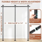 Sunally Room Divider No Drilling Curtain Rod Wall Divider For Room Separation  4