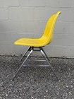 Vintage 60s Yellow Fiberglass Shell Chair By Krueger   Mid-century Atomic Herman