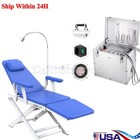 Portable Dental Delivery Unit High Suction Air Compressor chair hnadpiece Kit