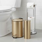 Brushed Gold Bathroom Set     0 8 Gal Trash Can And Toilet Bowl Brush