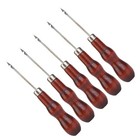 5pcs Wooden Handle Awl Hole Punch Sewing Stitching Awl Tool Shoe Repair