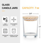 Candle Jars With Lids 7oz     16 Pack Clear Glass Containers For Candle Making