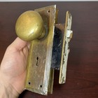Antique Door Knobs Set Brass Handles Plates Mortise Lock Door Hardware No Key